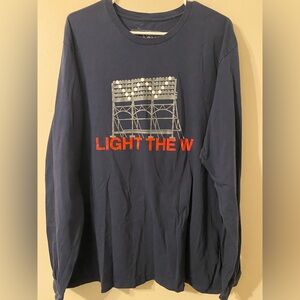 Obvious Shirts Chicago Cubs Light The W Long Sleeve Tee Mens Size 3XL